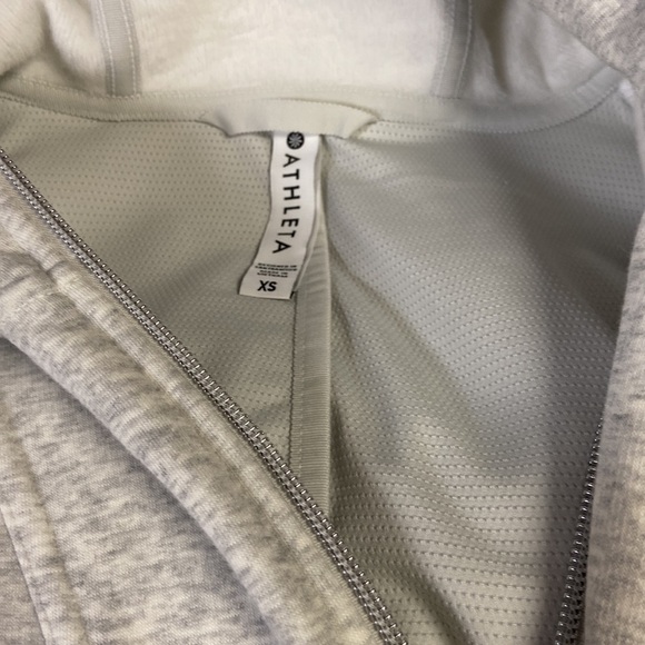 Athleta Cozy Karma Jacket Full Zip Hooded Light Heather Gray Size XS NWT - Picture 6 of 6